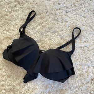 Calzedonia black push-up bikini top. Adjustable.